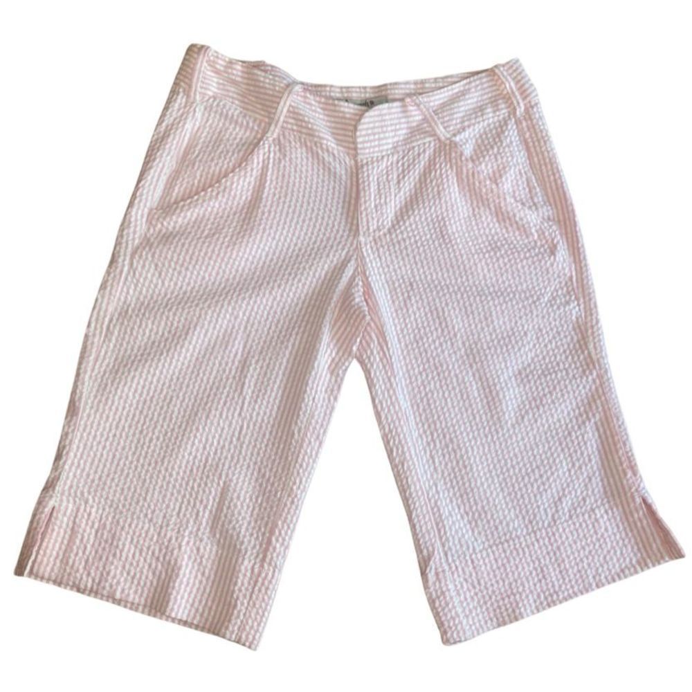 Y2k||Space girls clothing company seersucker wide leg bermuda shorts